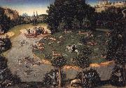 Lucas Cranach the Elder Stag hunt of Elector Frederick the Wise oil painting reproduction